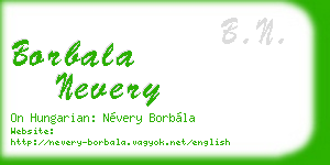 borbala nevery business card